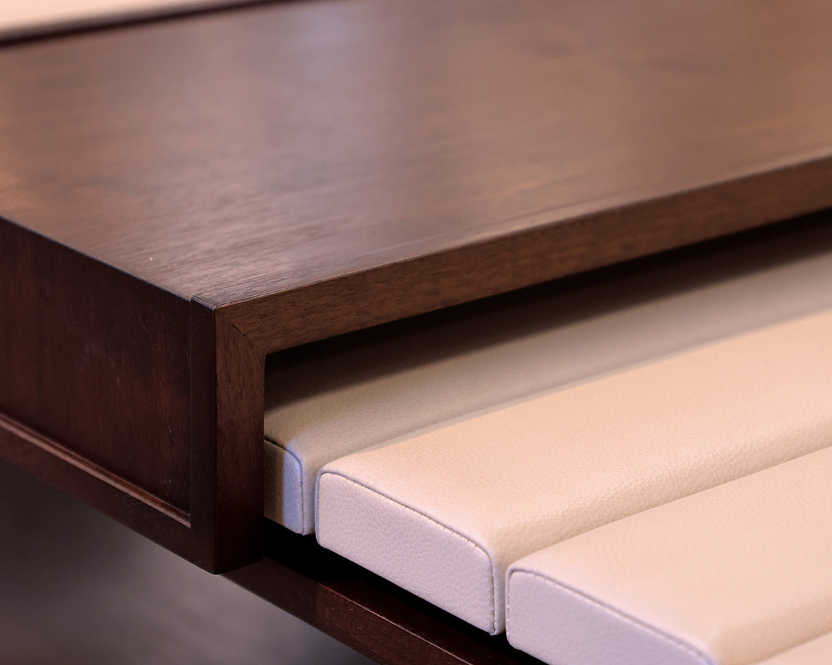 "Granada Flat" Leather Channeled Cocktail Table