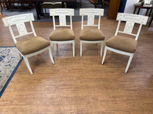 Set of 4 Distressed Cream Dining Chairs