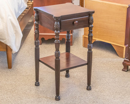 Single Drawer Nightstand in Dark Finish Mahogany