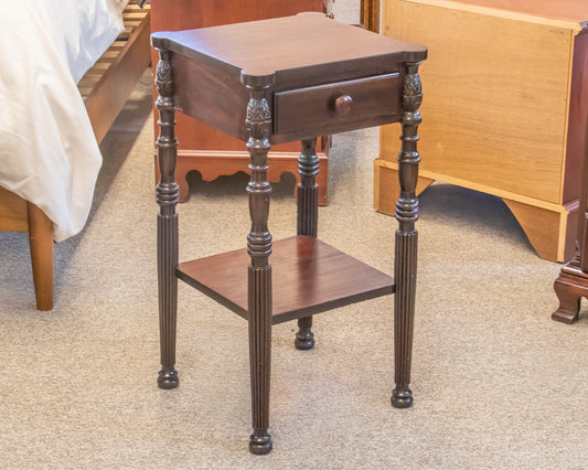 Single Drawer Nightstand in Dark Finish Mahogany