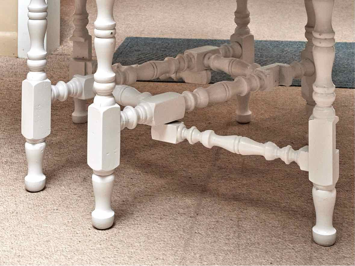 Maple Top Gateleg Dining Table with Custom White Finish Legs