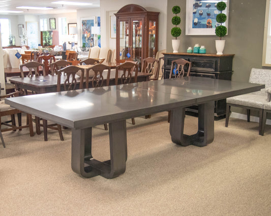 Old Biscayne Custom Extended Leaf Double Base Dining Table