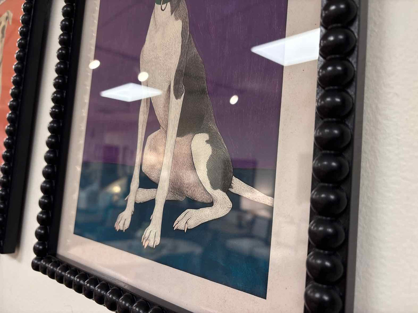 Hound on Purple Background Print