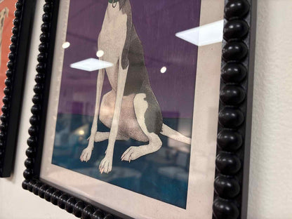 Hound on Purple Background Print