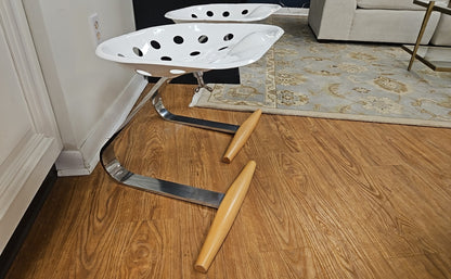 Zanotta 'Mezzadro' Pair of Stools in White