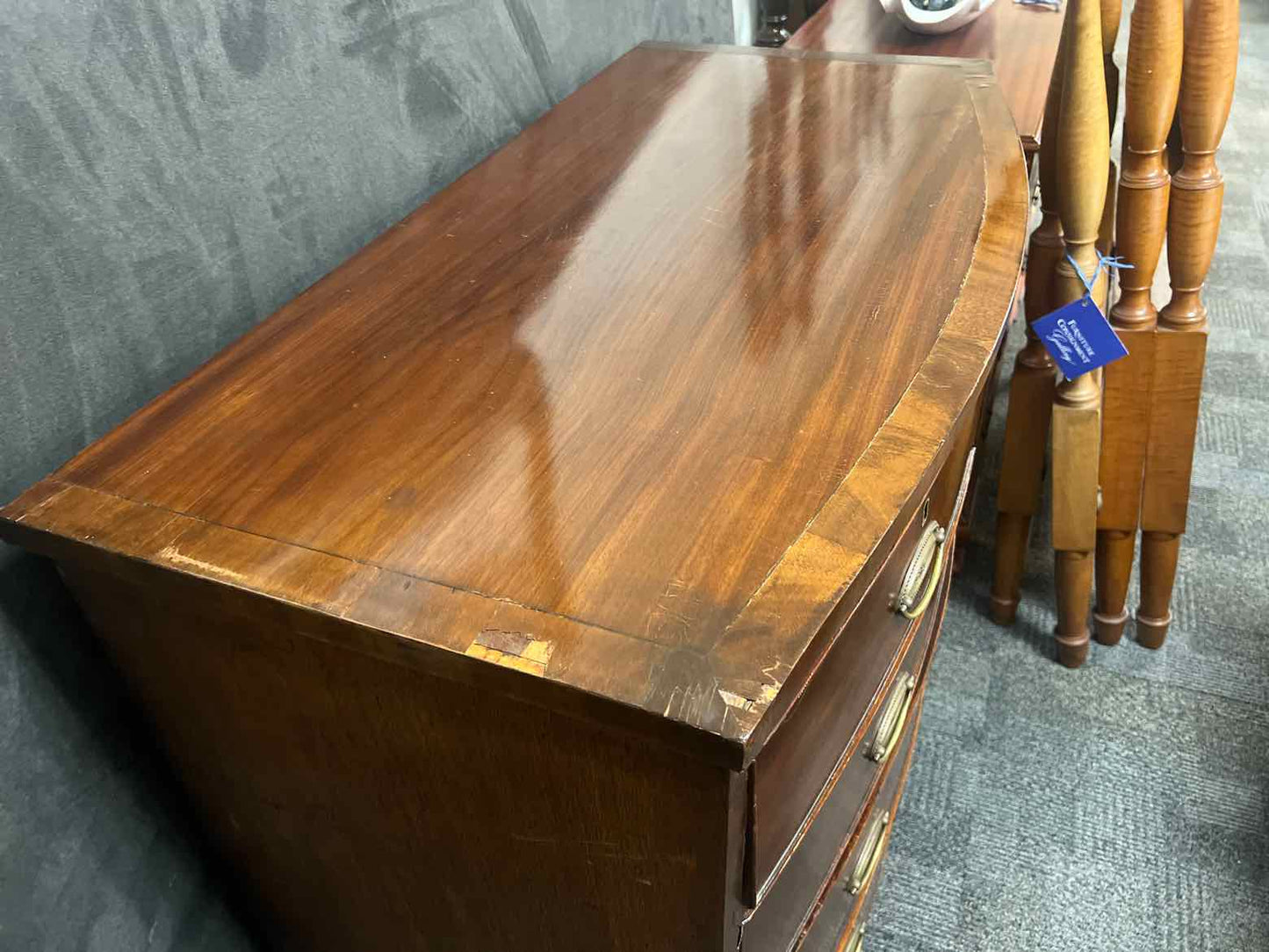 5 Drawer Inlaid Mahogany Chest