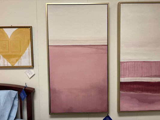 Mauve & White Abstract Art