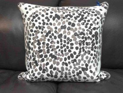 Suburban Home Duralee Gray & Cream Beaded Accent  Pillow