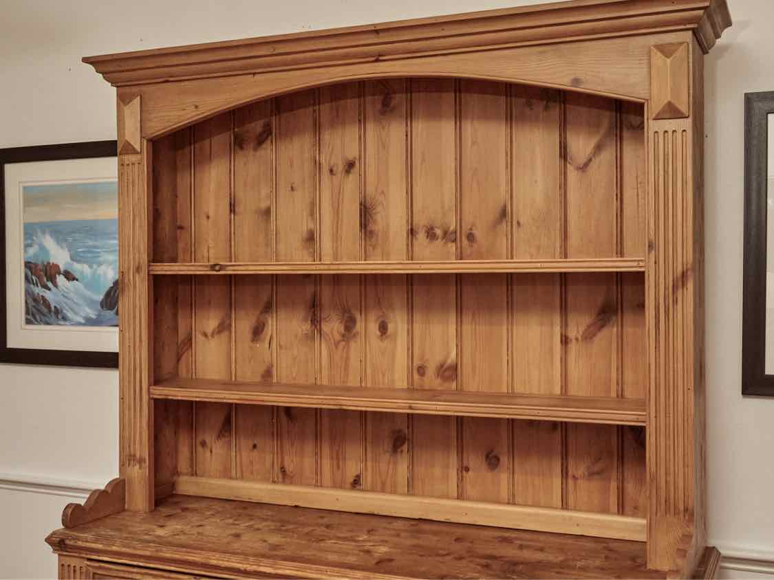 Dillon & Co.English Pine Open Hutch with 2 Shelves  & Fluted Sides