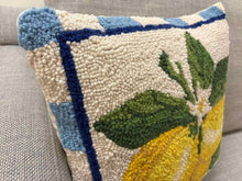 Summer Lemon Bunch Hooked Wool Pillow