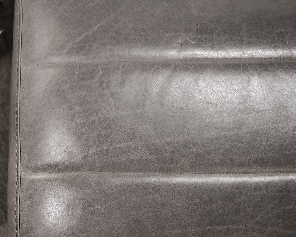 RH "Rene" Gray Leather Chaise