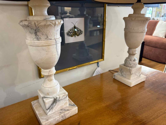 Pair of Neoclassical Marble Urn Table Lamps