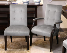 Set of 8 Mohair Dining Chairs in Silver Grey on Black Legs