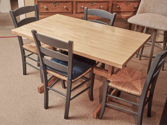 Crate & Barrel  Butcher Block Table & 4 Chair Set