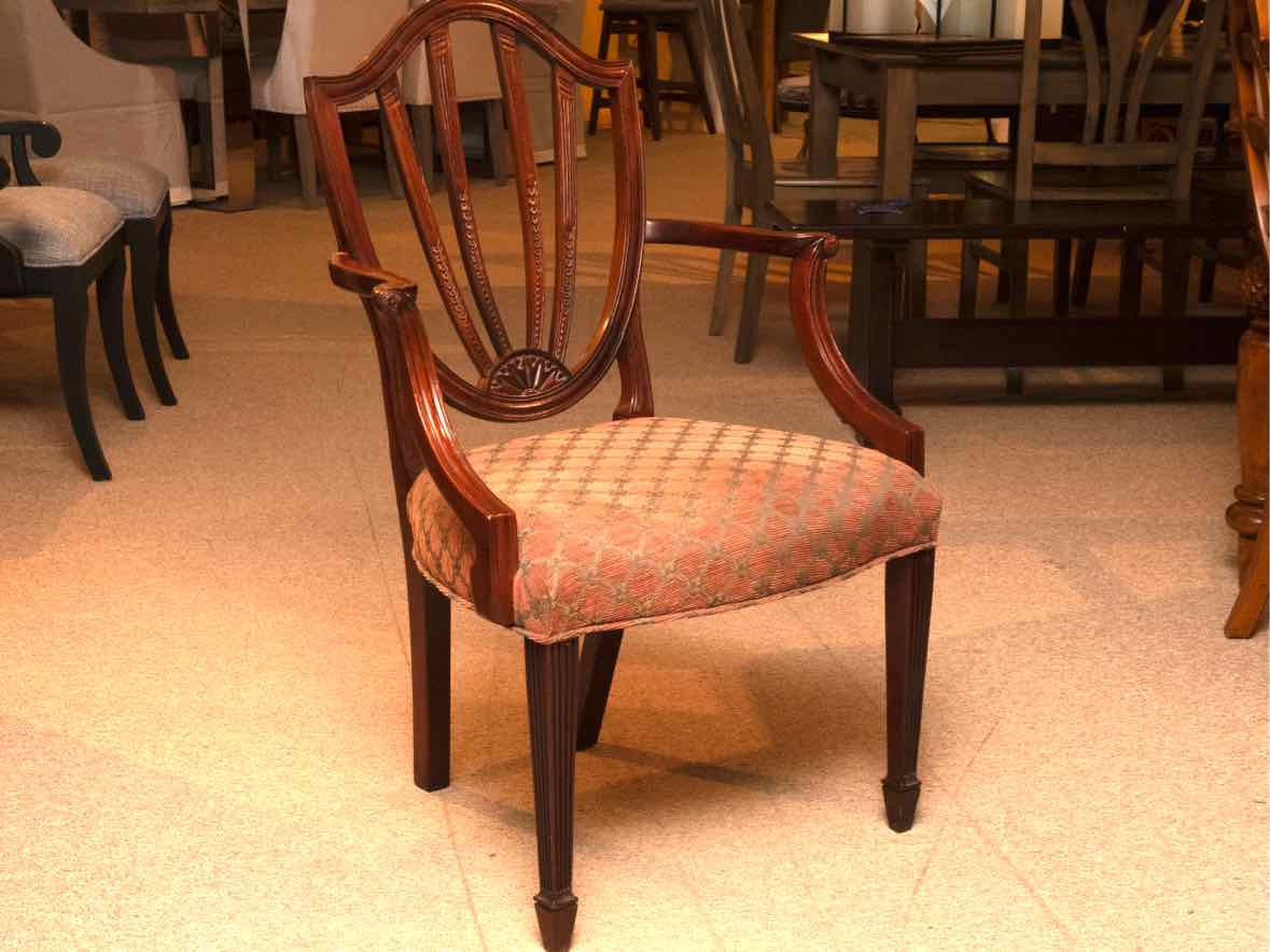 Set of 8 Mahogany Sheild Back Dining Chairs