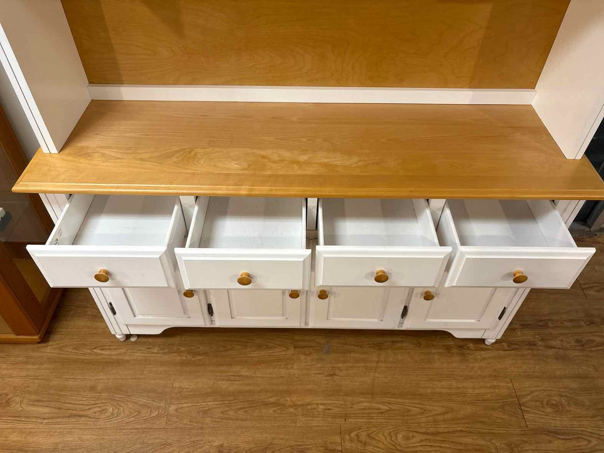 Canadel Maple and White Lighted China Cabinet