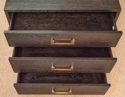 Restoration Hardware  Black  Finish 3 Drawer Nightstand