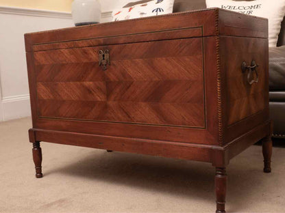 Alfonso Marina  Inlay Ebony,Birch & Mahogany Accent Trunk Includes 2 Keys