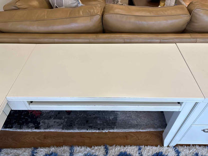 White L-Shaped Desk w/ Filing Cabinet