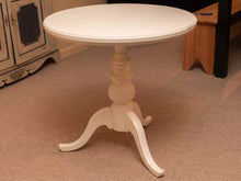 Stanley  Ivory Finish Pedestal Accent Table