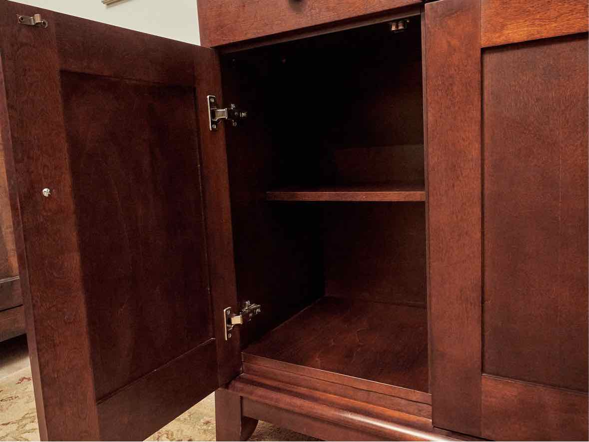 Boston Interiors Cherry 3 Glass Door  3 Drawers 3 Cabinet Doors  Hutch