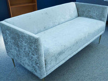 Performance Velvet Silver Gray Tight Back Chrome Legs Loveseat