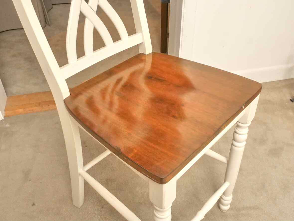 White Finish Espresso Finish Top Pub Height Table &  4 Chair Set