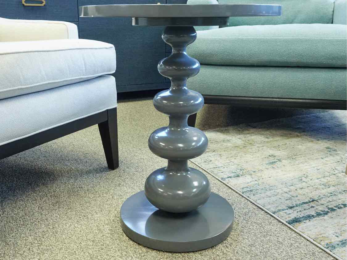 Grey Painted Bobbin Side Table