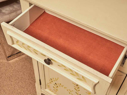 Celadon Finish Handpainted Accents 2 Drawer 2 Door Console