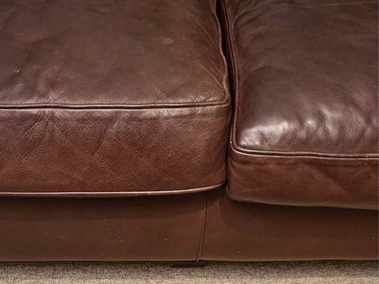 Hancock and Moore  'Burnt Sienna' Leather  3 Cushion  Nailhead Trim  Sofa
