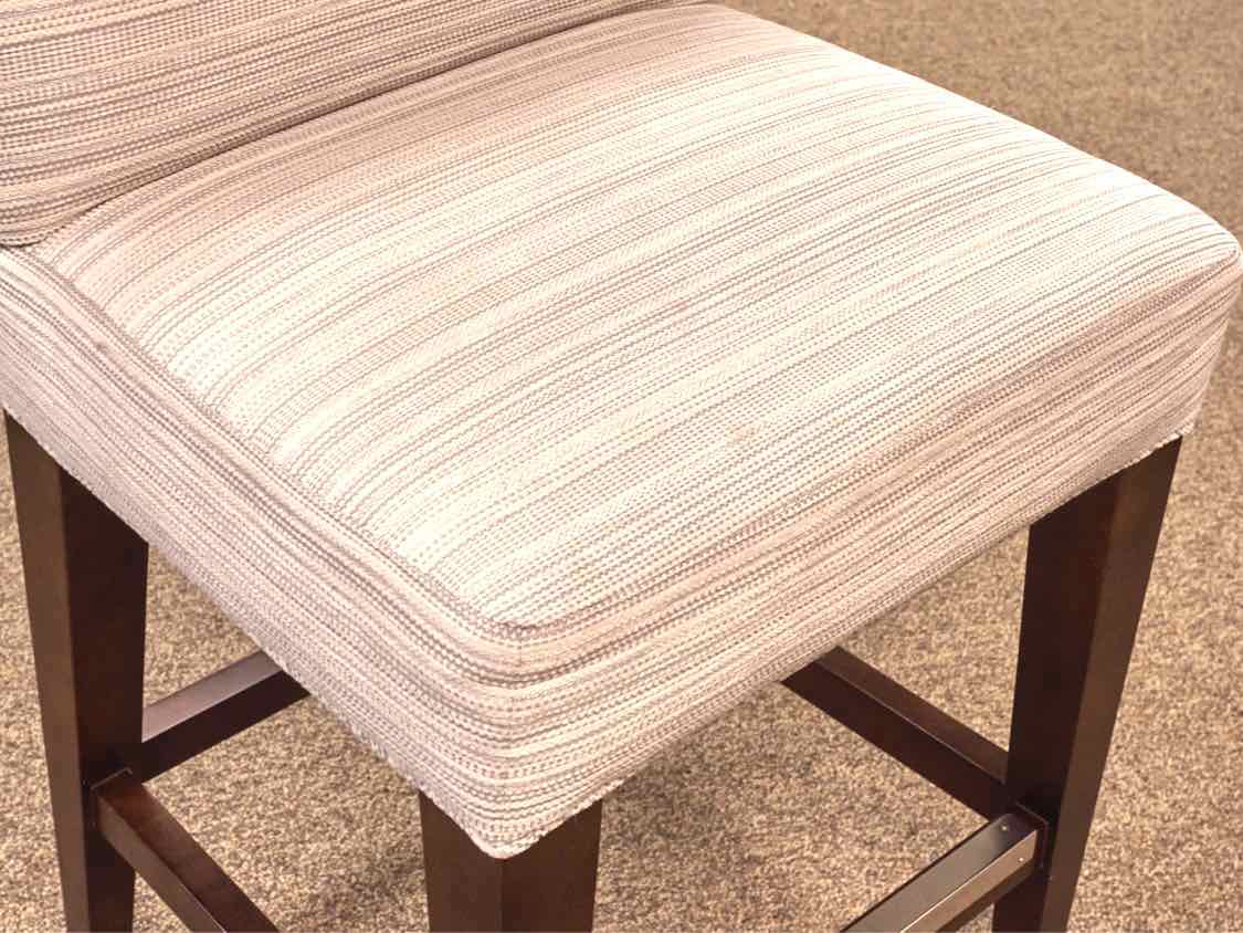 Lee Industries Counter Stool in Ivory & Grey Stripe Upholstery