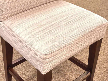 Lee Industries Counter Stool in Ivory & Grey Stripe Upholstery