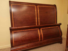 Cherry With Inlay Accent Sleigh Queen Bed Includes Wooden Siderails