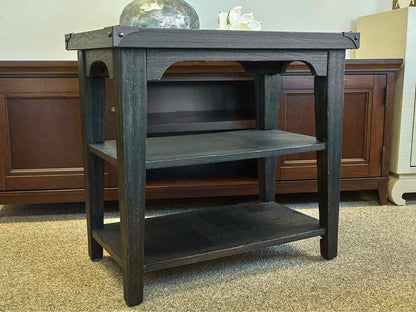 Pair of Weathered Black Side Tables