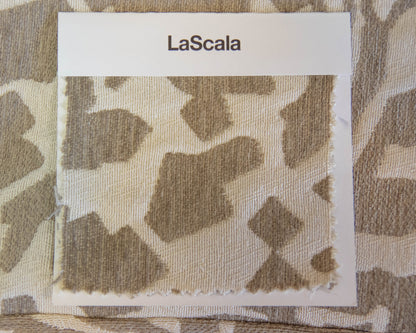Pair of Crate & Barrel Wing Back Chairs with 'LaScala' Botanical Pattern