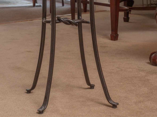 Pair of Black Metal Glass Top Side Tables
