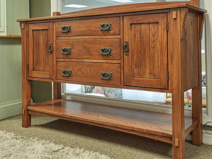 Nichols & Stone Mission Server in Oak with Cherry Finish and Bronze Pulls