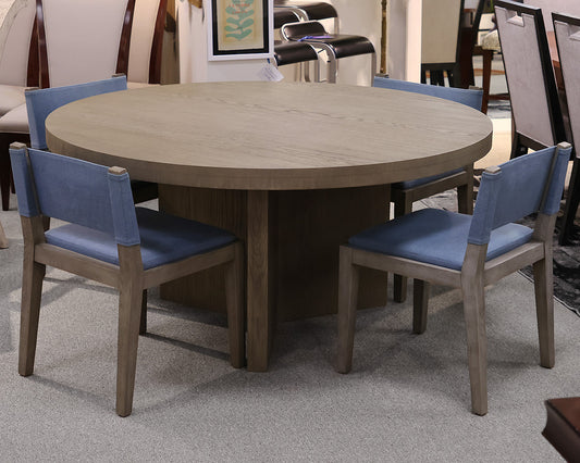 Restoration Hardware 60" Oak Dining Table &  Four Canvas Chairs