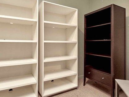Pottery Barn Ivory Tall Bookcase with Adjustable Shelves