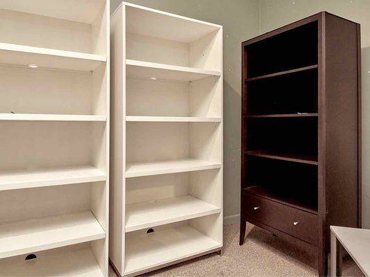 Pottery Barn Ivory Tall Bookcase with Adjustable Shelves