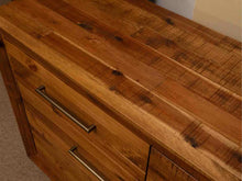 West Elm  'Alexa' Reclaimed Pine  Brass Finish Handles 7 Drawer Dresser