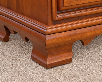 Pair of Cherry Wood 1 Drawer Nightstands with Open Storage
