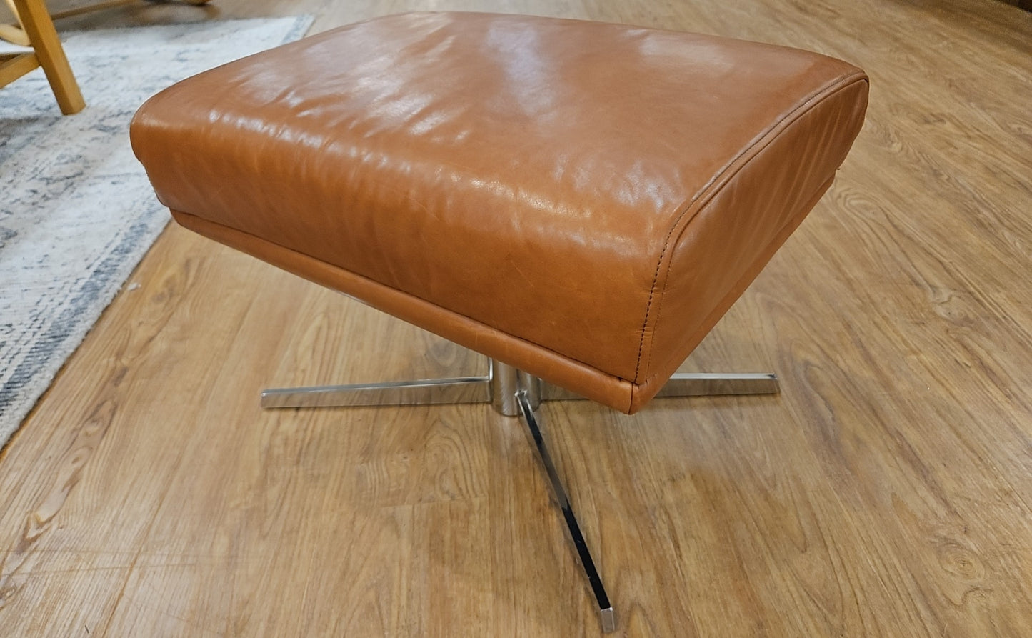 West Elm 'Austin' Leather Chair and Ottoman