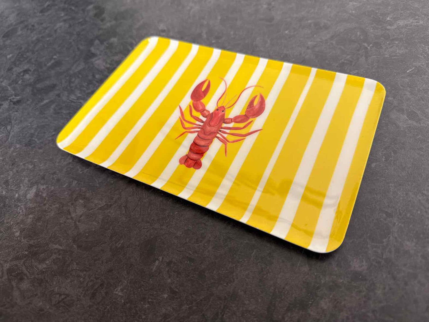 Hand-Painted Trinket Tray w/ Lobster Motif