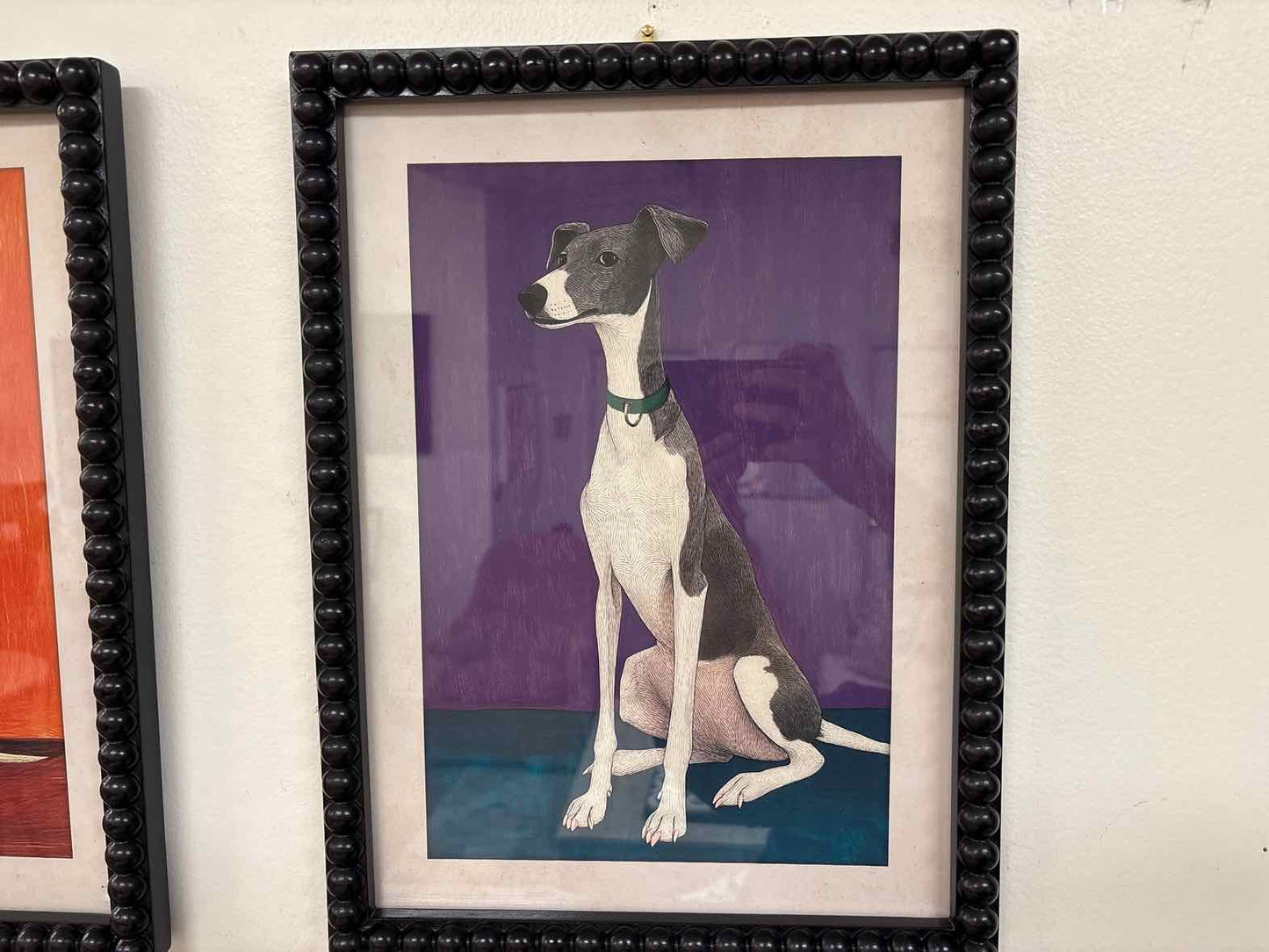 Hound on Purple Background Print