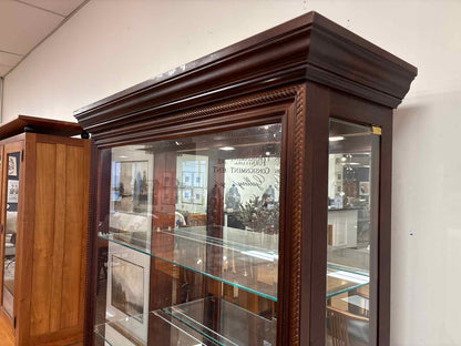 Pulaski Lighted Side Entry Curio Cabinet in Cherry