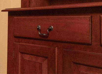 Le Mieur Cherry  2 Glass Pane Door Hutch in Russet Finish