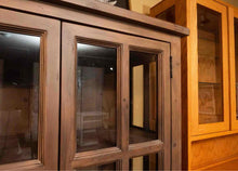 Grey Fish Reclaimed Wood Display Cabinet with 2 Pane Window Doors