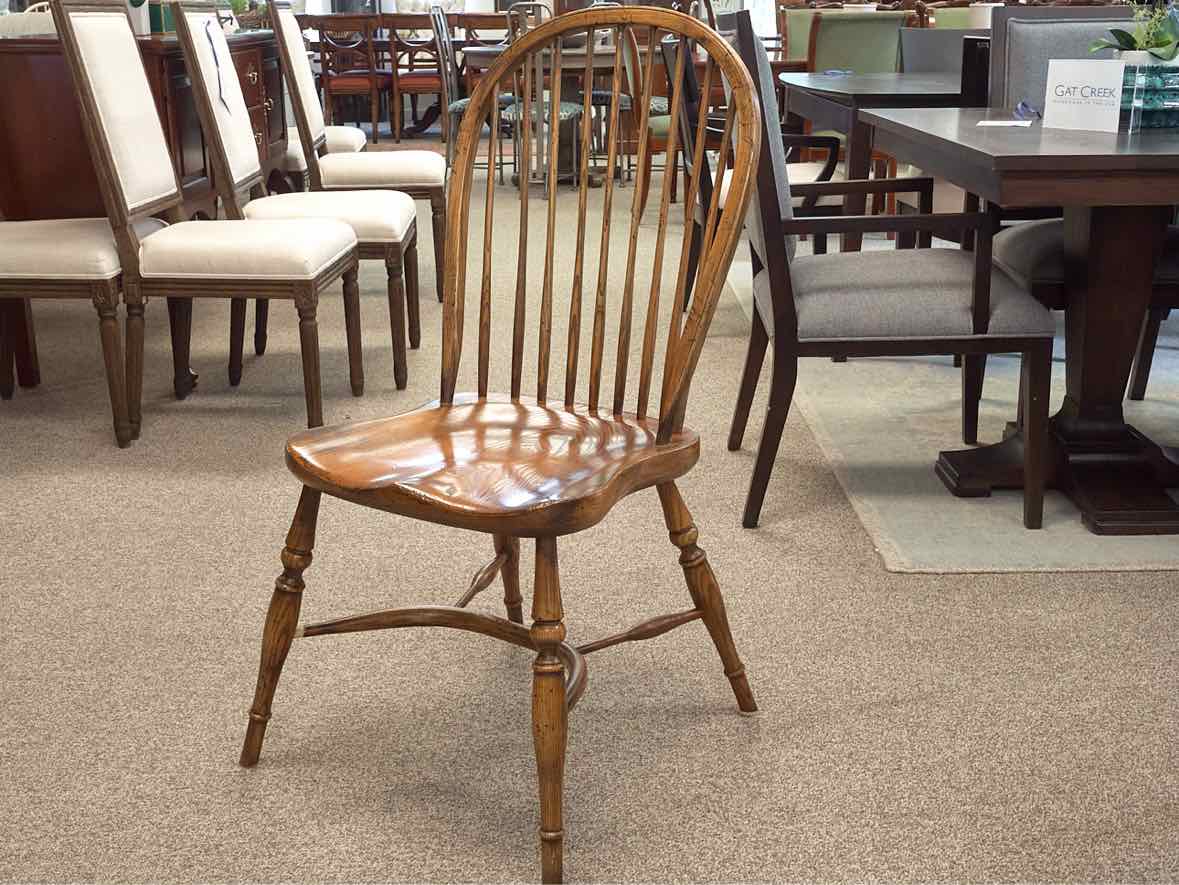 Set of 8 English Oak Windsor Dining Chairs from Leonard's