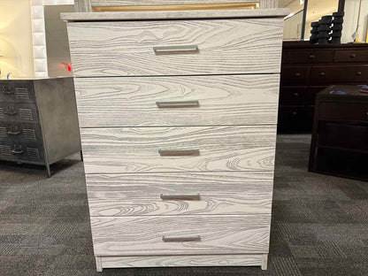 Rustic Whitewashed 5-Drawer Chest